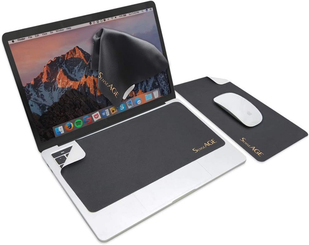 Multifunctionele 3-in-1 Muismat voor Laptop - Draagbare en Wasbare Toetsenbordmat met Monitorbescherming en Reiniging in Zwart