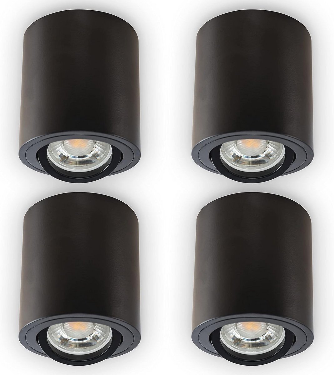 Draaibare LED opbouwspot - compacte moderne downlight met GU10 fitting - set van 4
