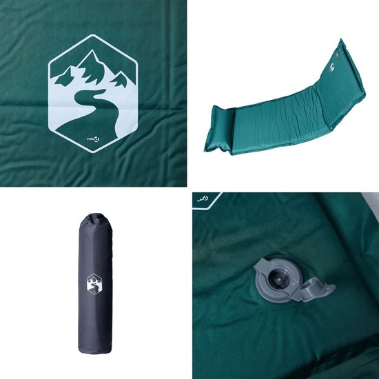 Kampeermatras met kussen zelfopblazend 1-persoons groen van Quechua — afbeelding 3