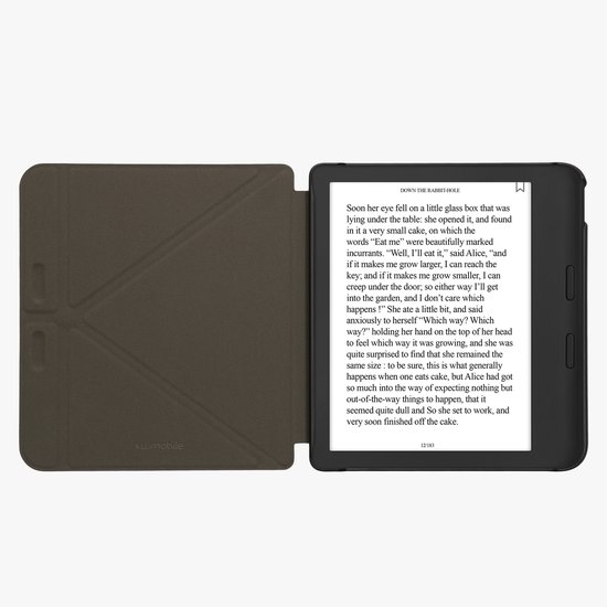 kwmobile e-reader hoesje geschikt voor Kobo Libra Colour hoes - Ereader flip case met standaard - E reader cover van kunstleer - In oranje / zwart / wit van Merkloos — afbeelding 3