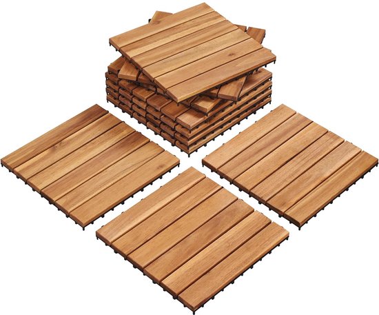 UPP kliktegels voor buiten van 30 x 30 cm, weerbestendige tegels voor balkon, tuin en terras, eenvoudig en snel te leggen (6 Stuks, Natuursteen