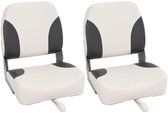 vidaXL - Bootstoelen - 2 - st - inklapbaar - met - hoge - rugleuning - 41x36x48 - cm