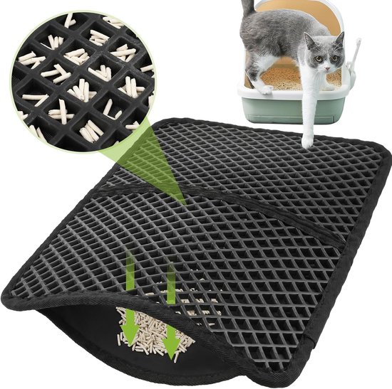 Dubbel-laags kattenbakmat met honingraatstructuur - 3 maten beschikbaar