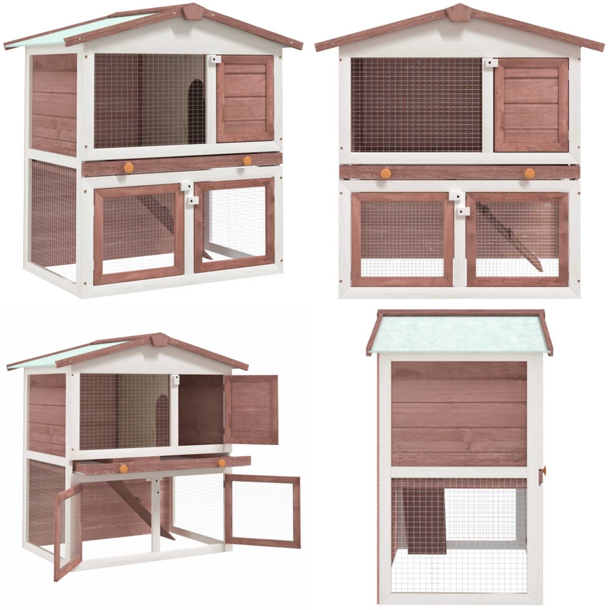 vidaXL Konijnenhok voor buiten met 3 deuren hout bruin – Konijnenhok – Konijnenhokken – Dierenhok – Dierenhokken vidaXL Konijnenhok voor buiten met 3 deuren hout bruin – Konijnenhok – Konijnenhokken – Dierenhok – Dierenhokken