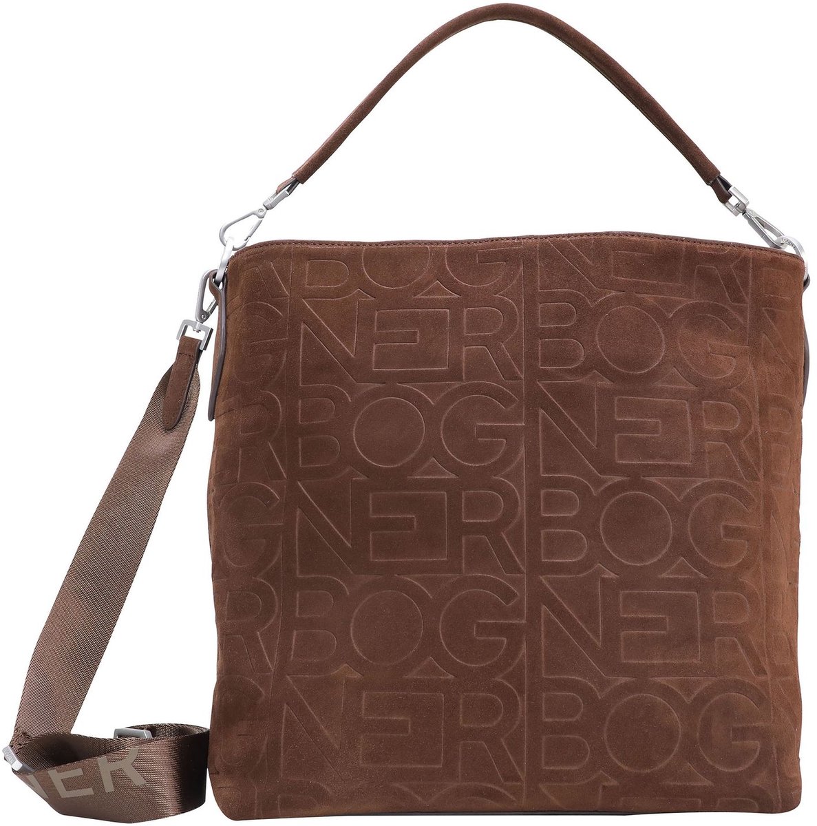 Bogner Schoudertas Tenna Velluto Jessi Hobo Bag Dark Brown Bruine