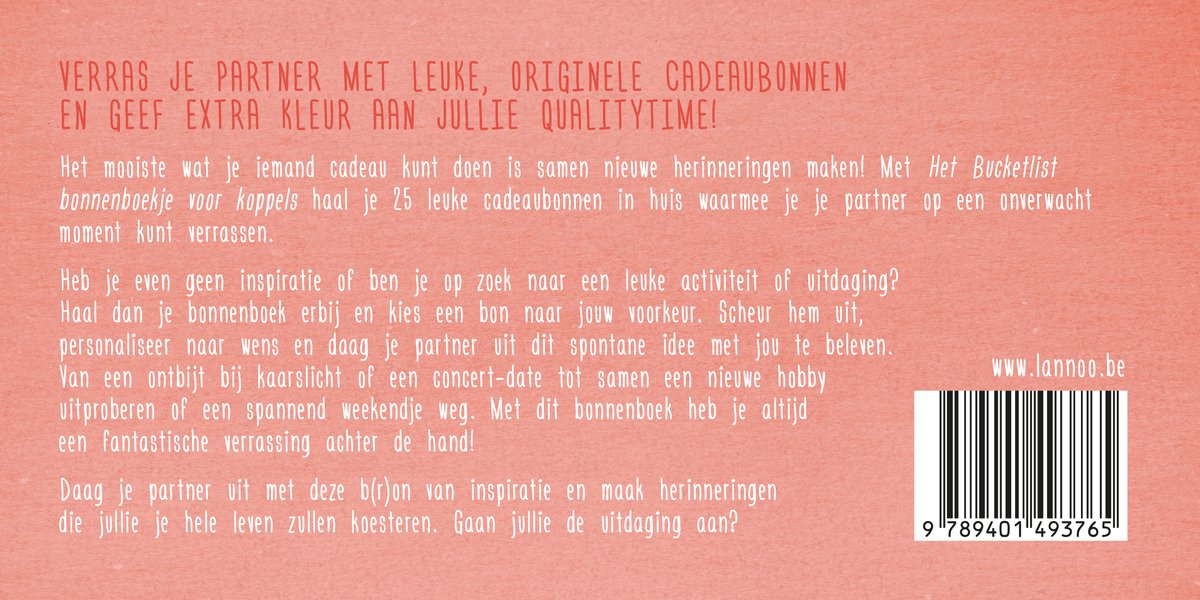 Bucketlist - Het Bucketlist bonnenboek voor koppels - back cover