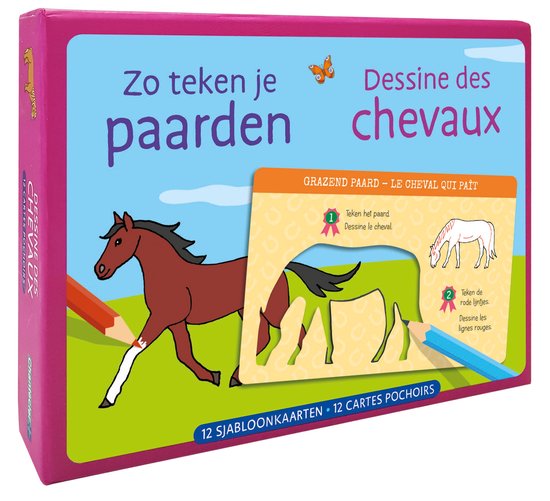 Zo teken je paarden - 12 sjabloonkaarten / Dessine des cheva ... - cover