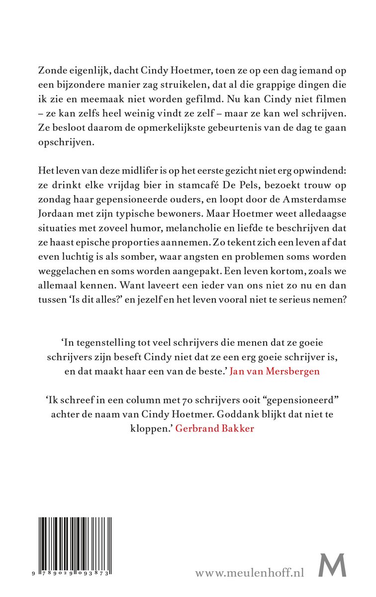 Min of meer opmerkelijke gebeurtenissen uit het leven van een treuzelaar - back cover