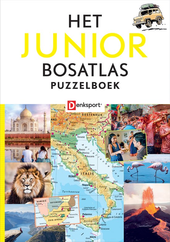 Omslag van Het Junior Bosatlas Puzzelboek, door Marc ter Horst en Mark van Heck