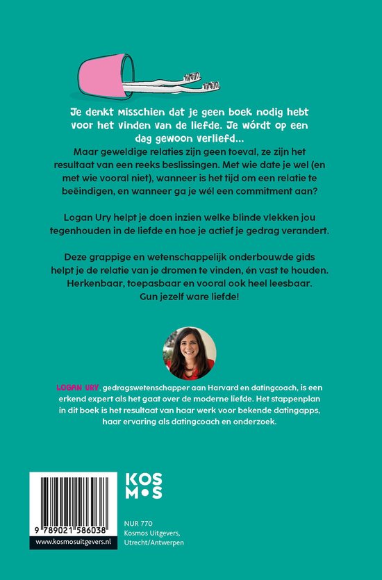 Achterkant van een boek met een korte samenvatting en informatie over de auteur Logan Ury, met een streepjescode en uitgeverinformatie.