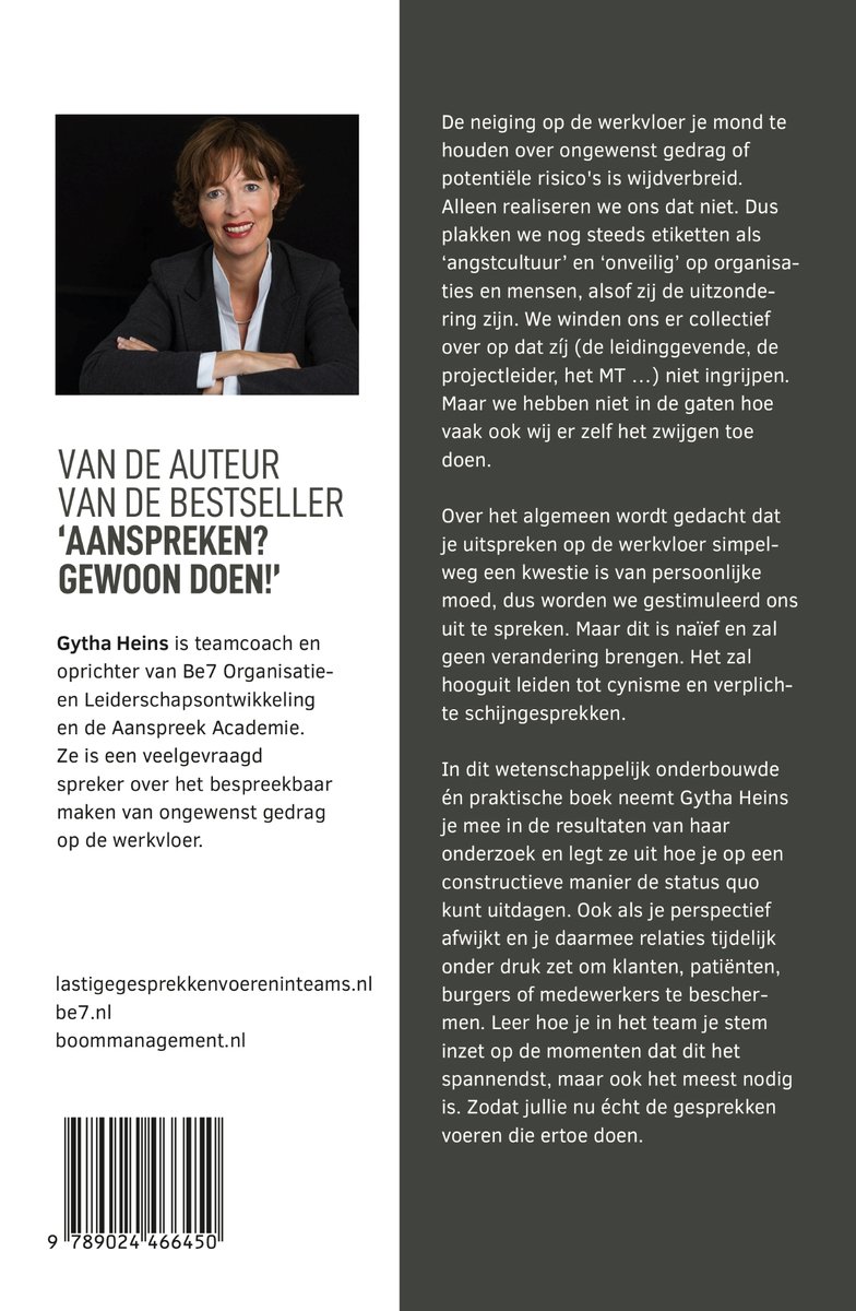 Gytha Heins, coach en oprichter van Be7, staat op deze foto. Ze draagt een zwart jasje en een witte blouse.