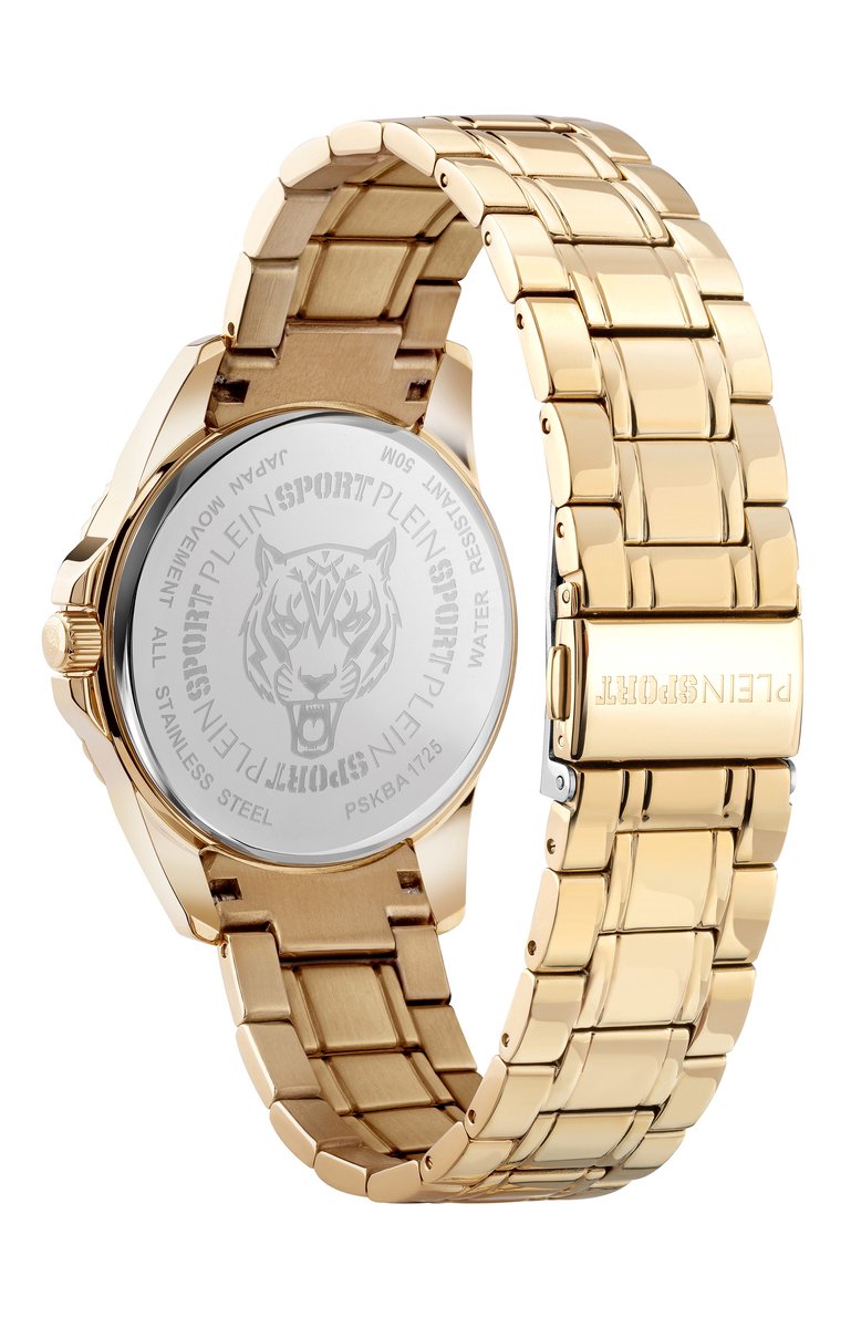 Plein Sport Glam Quartz Analoog Horloge Gouden Toon Case: 100% Stainless Steel | Armband: 100% Stainless Steel 40 PSKBA1725
