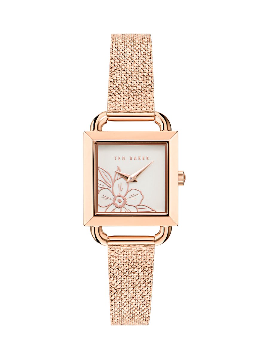 Ted Baker Taliah Kwarts Analoog Horloge Roségouden Toon Case: 100% Roestvrij Staal | Armband: 100% Mesh-Materiaal 28 mm BKPTAS406W0, BKPTAS407W0
