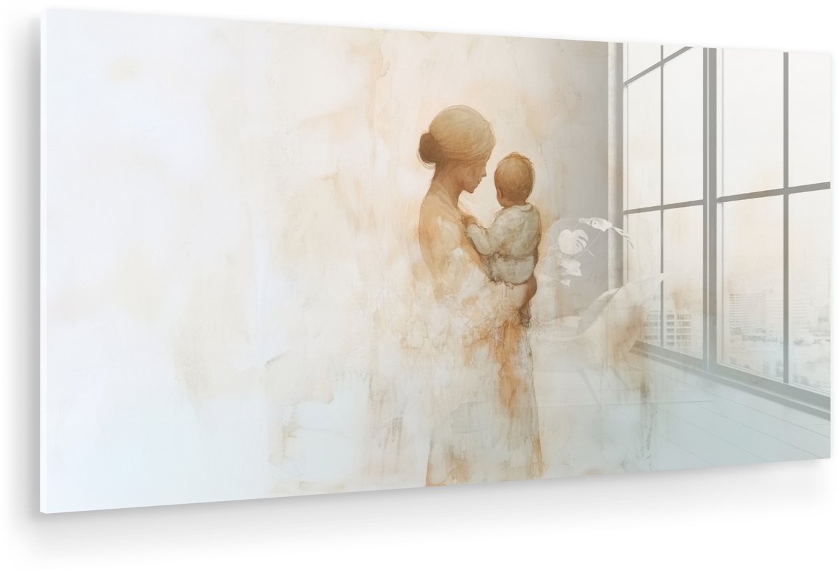 Kind - Moeder - Waterverfschilderij