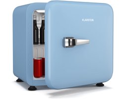 Klarstein Audrey Evo 45L minikoelkast - retro design, stil (40 dB), compacte koelkast met verstelbare pootjes, mechanische thermostaat, wit, ideaal voor slaapkamers en kantoren
