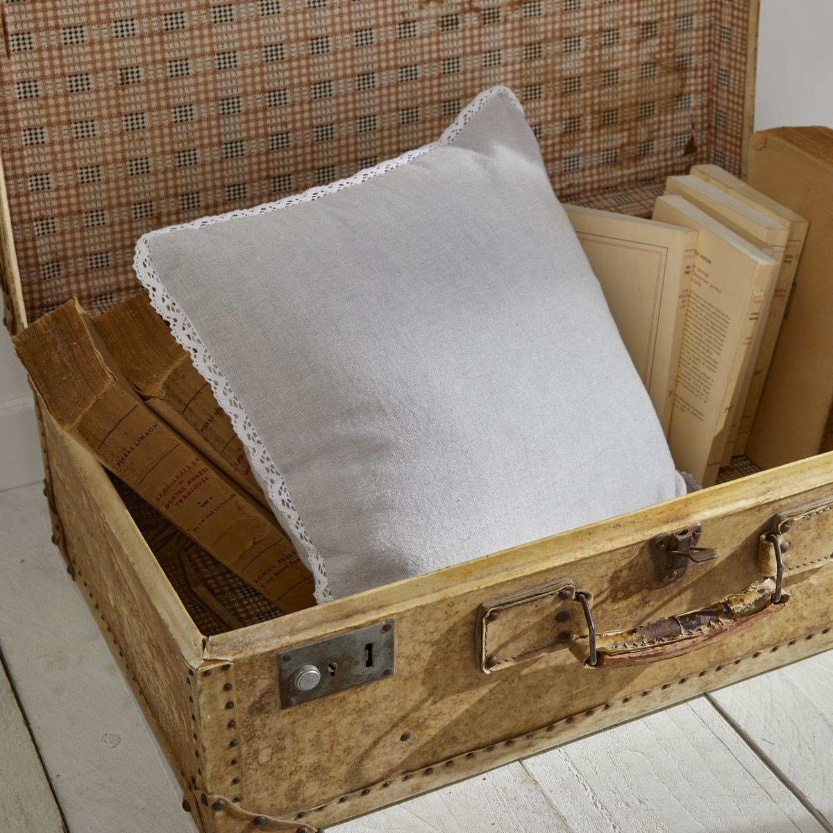Kussen - TODAY - CHARME - Chambray x Dentelle Constance - 40 x 40 cm