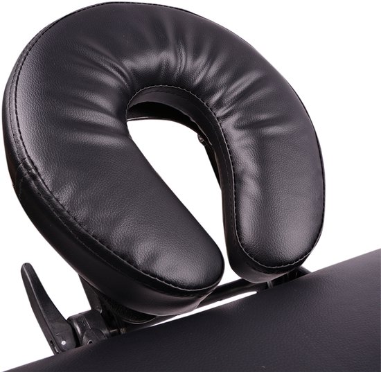 Alora Massagetafel Zen Budget + Zadelkruk zwart/chrome - incl. opbergtas - Max. Draagvermogen 250 KG - 8 Hoogtestanden - Houten Onderstel - Tabouret – Zwart/Chrome - kruk – kapperskruk - massage bed