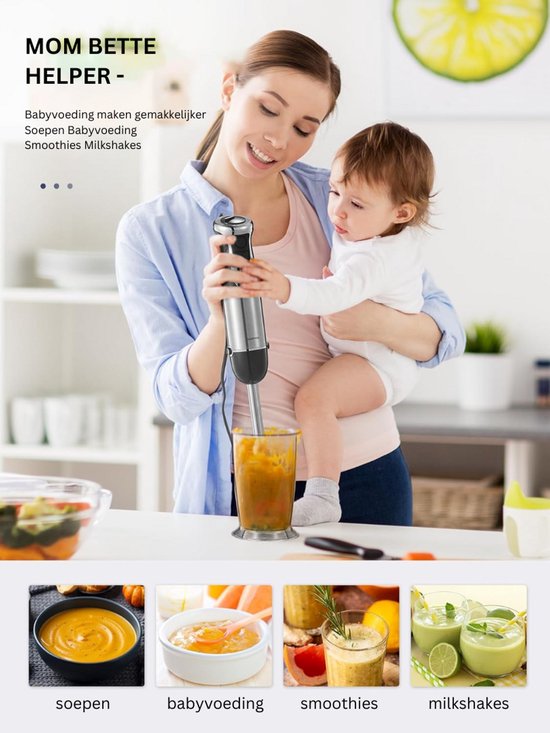 CRLYN® Staafmixer Set - Hakmolen - Groentesnijder - Soepmaker van CRLYN — afbeelding 5