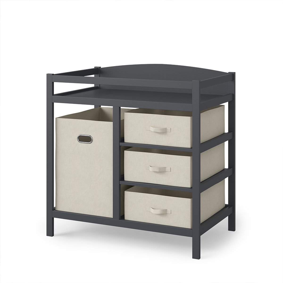 Vicco Nunjo Luiertafel – 85 x 87 cm met stoffen laden Antraciet