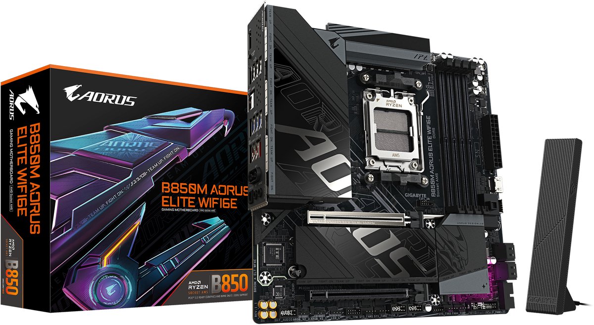 GIGABYTE B850M AORUS ELITE WIFI6E AMD B850 Socket AM5 micro ATX