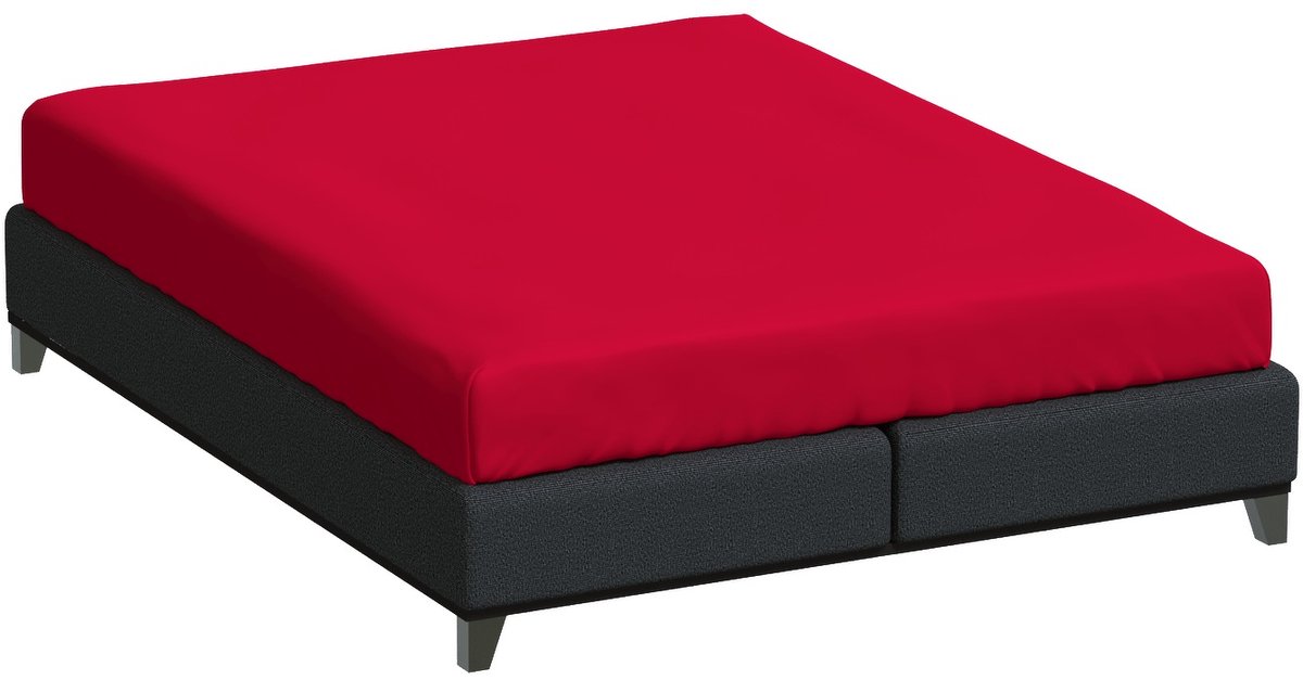 Bella Donna Twijfelaar Hoeslaken Jersey - rood-0185 120/200-130/220