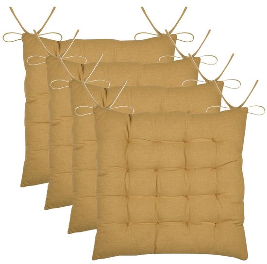 Set van 2 zitkussens Dublin, stoelkussen 41x38x8cm ~ crème | bol