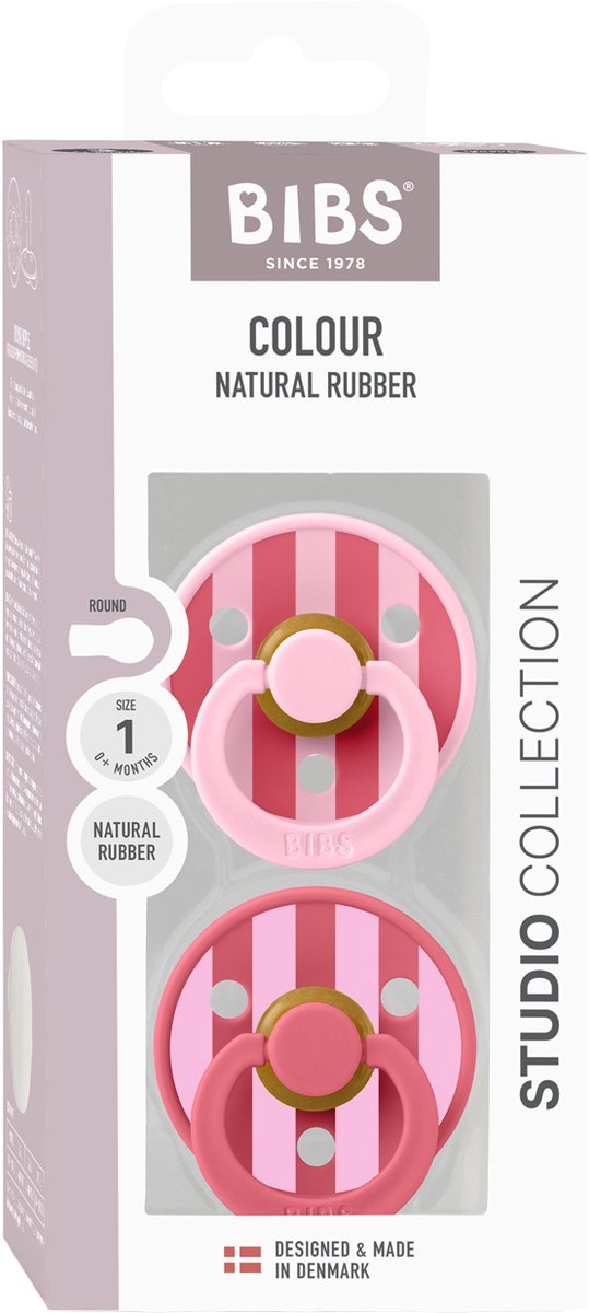 BiBs Colour Fopspeen - Rond - 2 Stuks - 0-6 Mnd - Baby Pink/Coral Mix — afbeelding 2