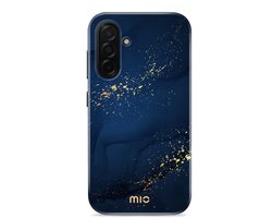 foto van Mio by Mobilize Hoesje geschikt voor Samsung Galaxy A26 MagSafe Telefoonhoesje Hardcase | Mio by Mobilize Backcover | Geschikt voor MagSafe | Geschikt voor Draadloos Opladen met Magnetische Ring | MagSafe Case - Midnight Sparkle | Blauw