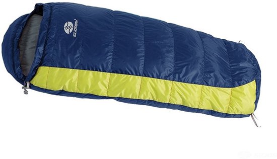 SirJoseph mummyslaapzak voor kinderen Kiki Basic 125-145 - links 145 cm - Navy met Lime van SirJoseph — afbeelding 3