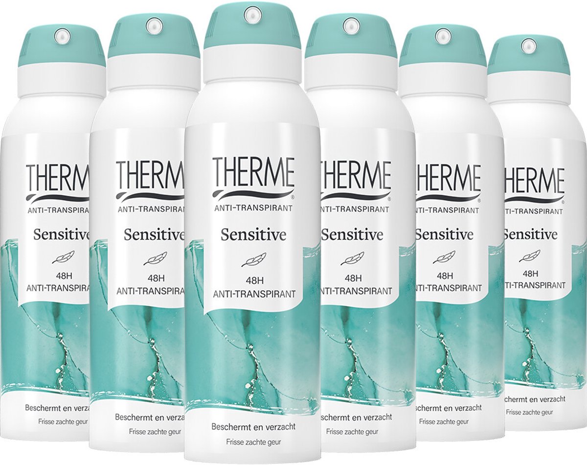 THERME Sensitive 48h Anti-Transpirant Spray Can 125ml - 6x -