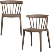 WOOOD Bliss Tuinstoelen - Plant Fiber - Bruin Melange - Set van 2