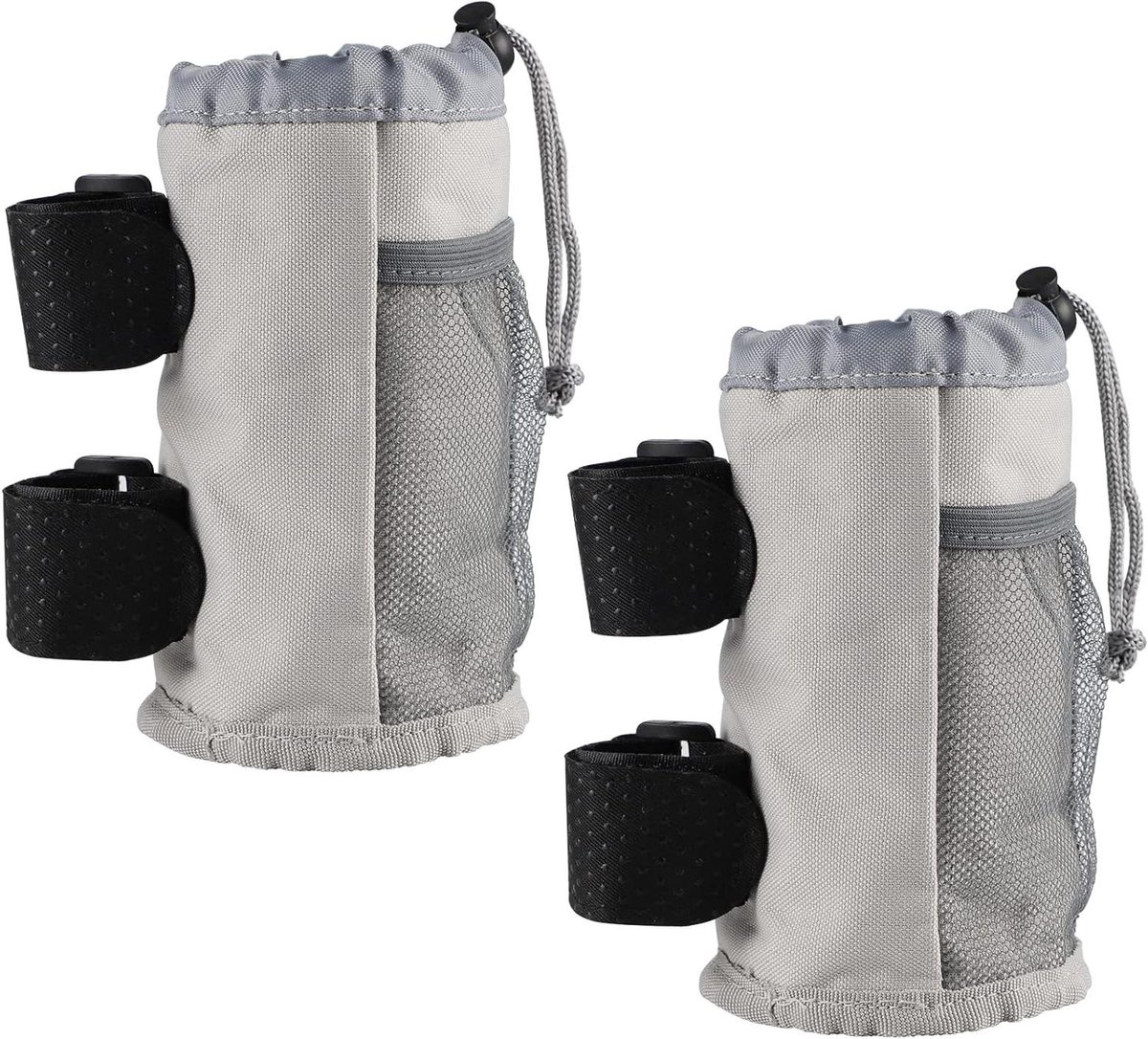 Image of 2 x Flessenhouder voor fiets en kinderwagen - Grijs - Met gaasvak