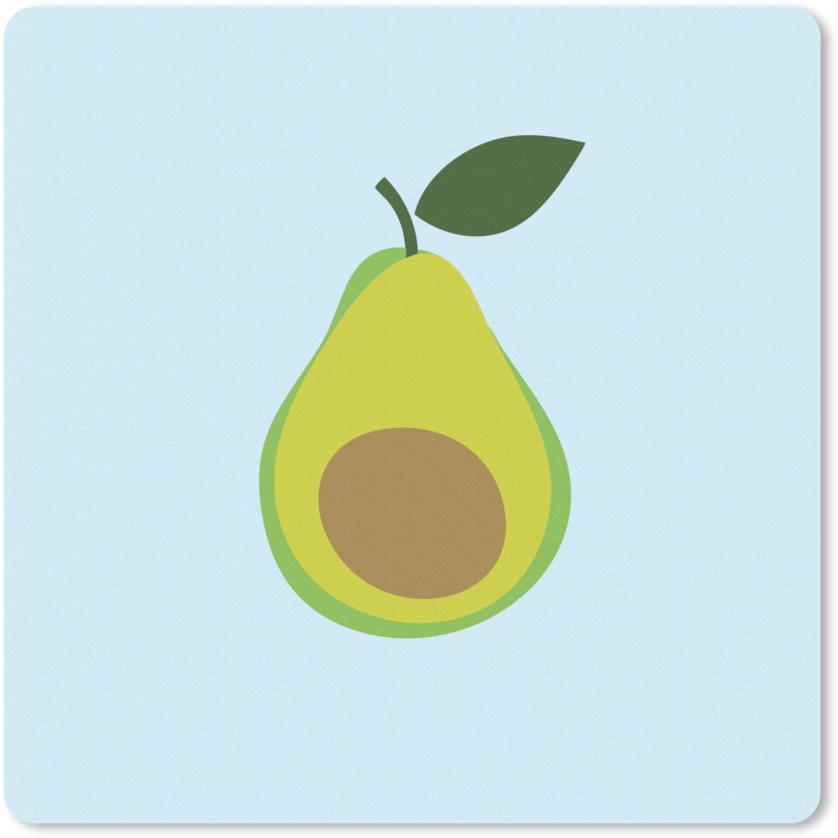 Muismat 20x20 cm - Mousepad Avocado - Illustratie - Groene - Vrucht - Muismatten