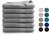 Bol.com DoubleDry Handdoeken Set 70 x 140 cm - 6 stuks - 100% zacht katoen 500 g/m2 - 6x Lichtgrijs aanbieding