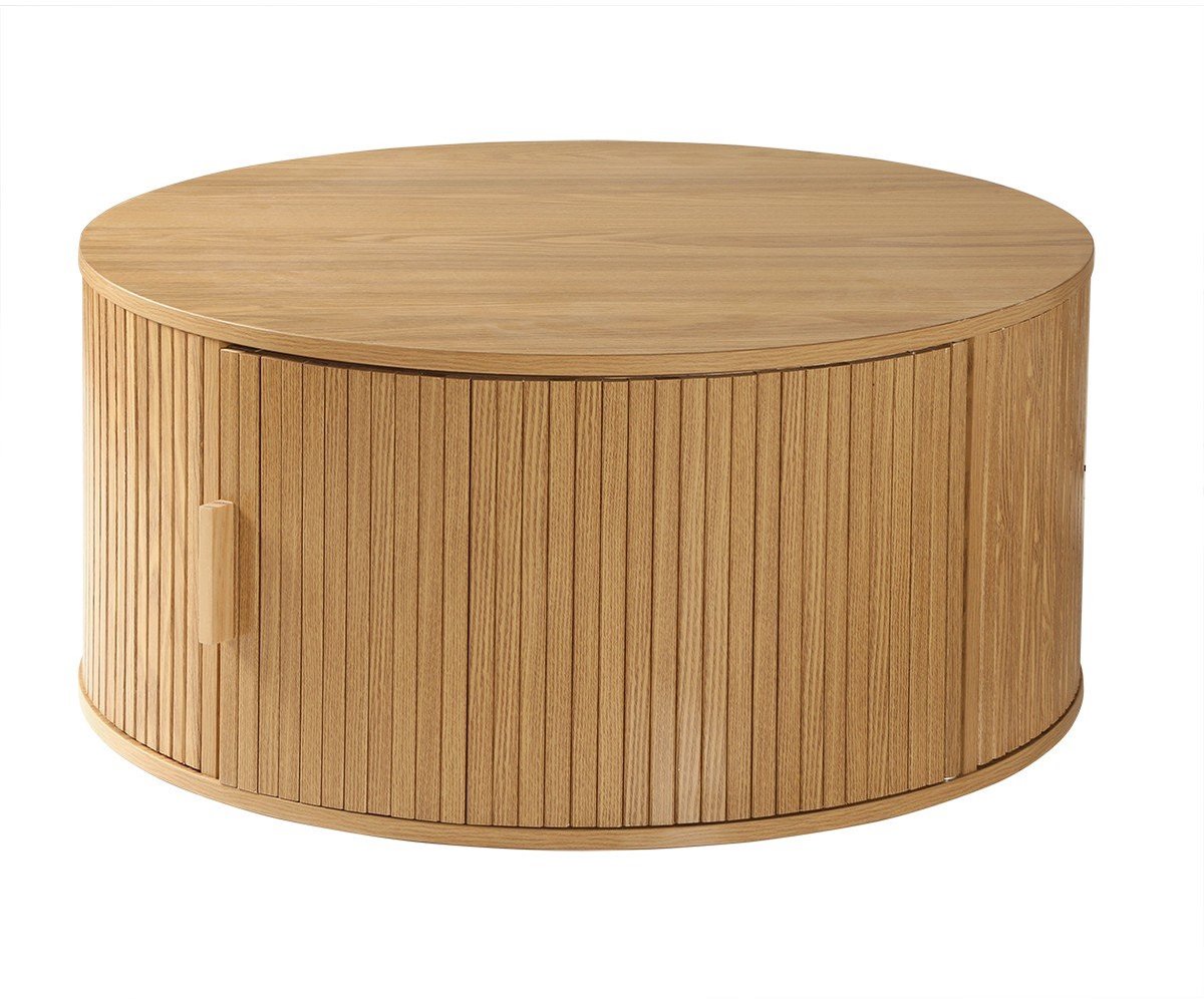 CALICOSY - Ronde salontafel met opbergruimte D75 cm - ERNEST