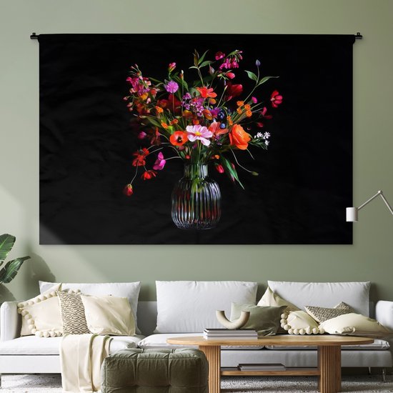 Tapisserie murale 180x120 cm - Bouquet - Fleurs sauvages - Vase - Tapisserie - Tapisseries