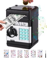 Spaarpot Elektronische kluis-cijferbank voor kinderen ATM groot met schattige stickers kerst verjaardagscadeaus meisjes