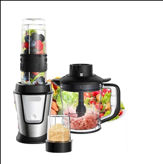 3-in-1 Multifunctionele Foodprocessor - Blender - Nutribullet - Smoothie Maker - Hakmolen - Droogmolen - 700W — afbeelding 3