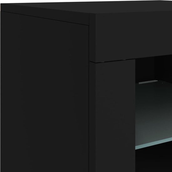 vidaXL Dressoir met lade 71x35x84 cm spaanplaat zwart