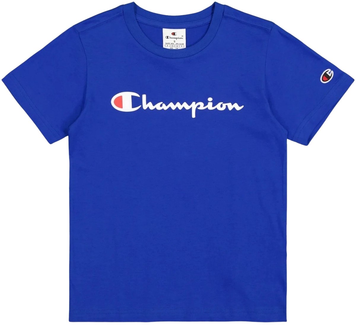 Champion Big Logo Cotton Shirt Junior Blauw