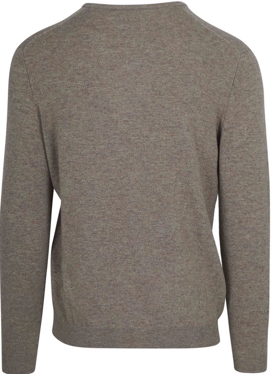 Pull Steppin' Out col V en laine mérinos taupe - Taille S - Homme
