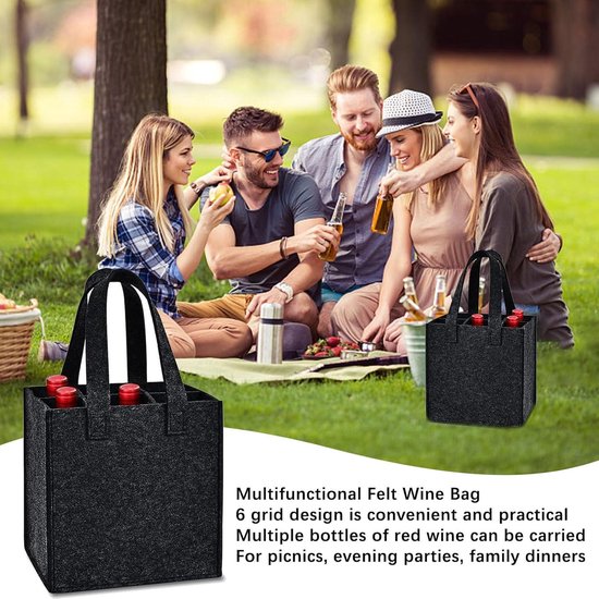 Kato Tirrinia Bottle Bag for 4 Bottles, Cooler Bag, Insulated Wine Bag, Portable Wine Cooler Bag with Belt for Picnic Party, BYOB, Restaurant, Wine Tasting, Beige, 21 x 18 x 31 cm