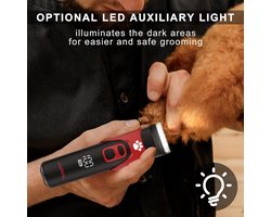 Kit de tondeuse électrique rechargeable pour animaux de compagnie - Set de tondeuses pour chiens et chats avec rasoir sans fil et silencieux