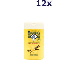 12x Le Petit Marseillais Crème de douche - 250ml - Lait de vanille