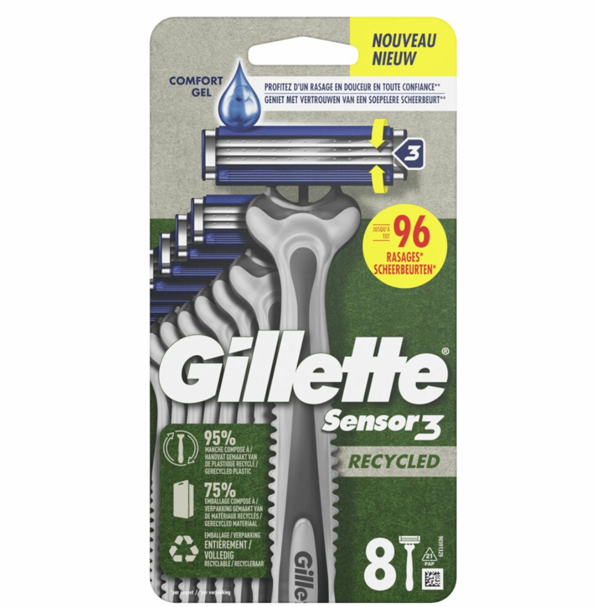 Gillette Wegwerpmesjes Sensor3 Recycled 8 stuks