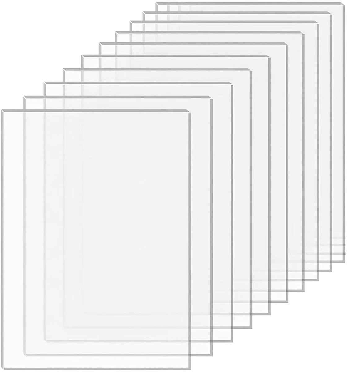 10 professionele acrylplaten 2 mm dik ultra helder plexiglas transparant voor fotolijsten projecttentoonstelling schilderen