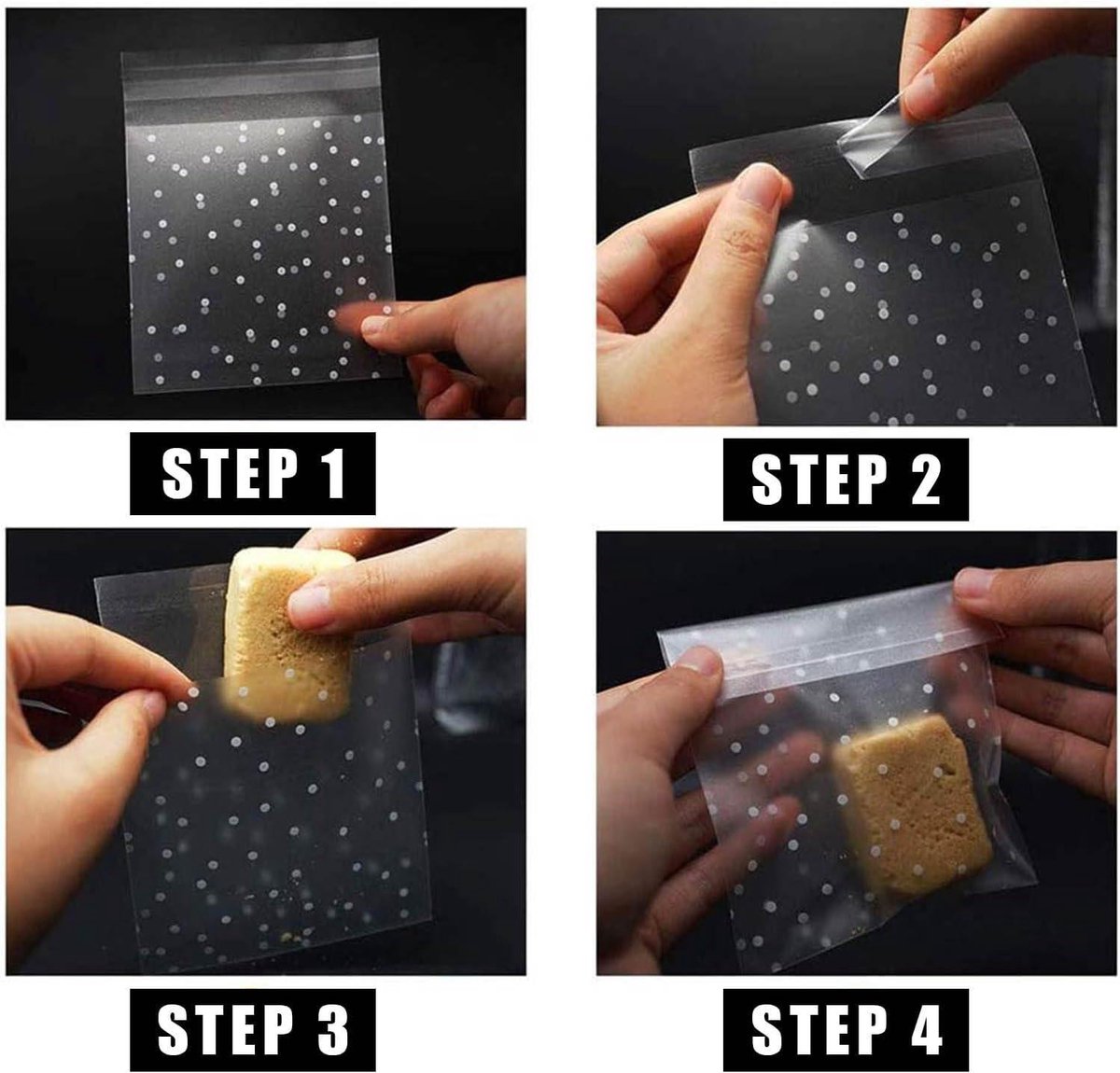 100pcs Petit Sac Bonbon Transparent Plastique Pochette Sachets Cellophane Auto-adhésifs Sachet D Sachet Demballage Biscuit Sandwich Chocolats Perles Bijoux Cadeau1015cm 91679323