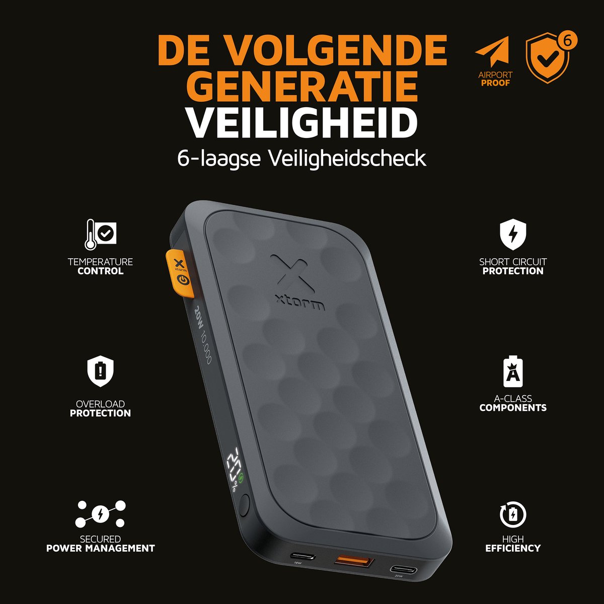 Xtorm Fuel Series 5 Powerbank 10.000 mAh - Airport Proof Zwart - afbeelding 3