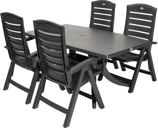 Hartman Florion/Europa verstelbare tuinset 160x90 cm. (5-delig) - Royal Grey
