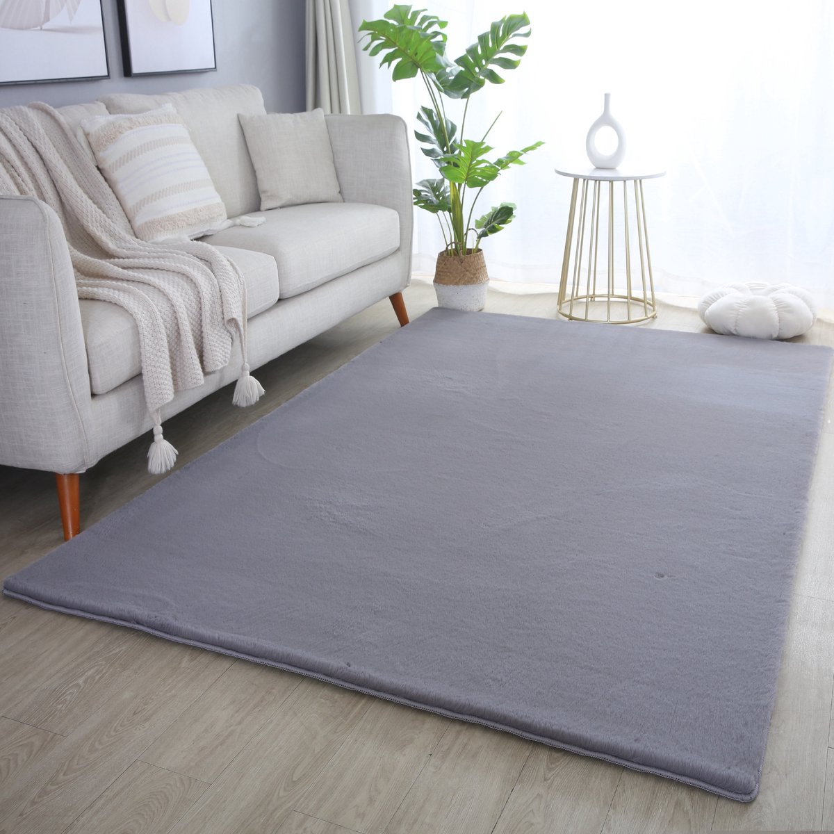 Vloerkleed Fluffy Super Zacht Donkergrijs 200 x 290 cm